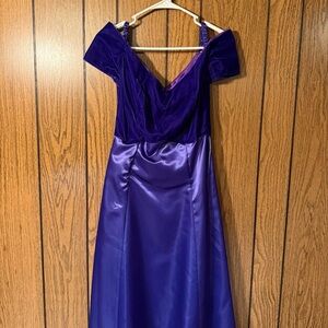 1990s Satin Purple Evening Gown